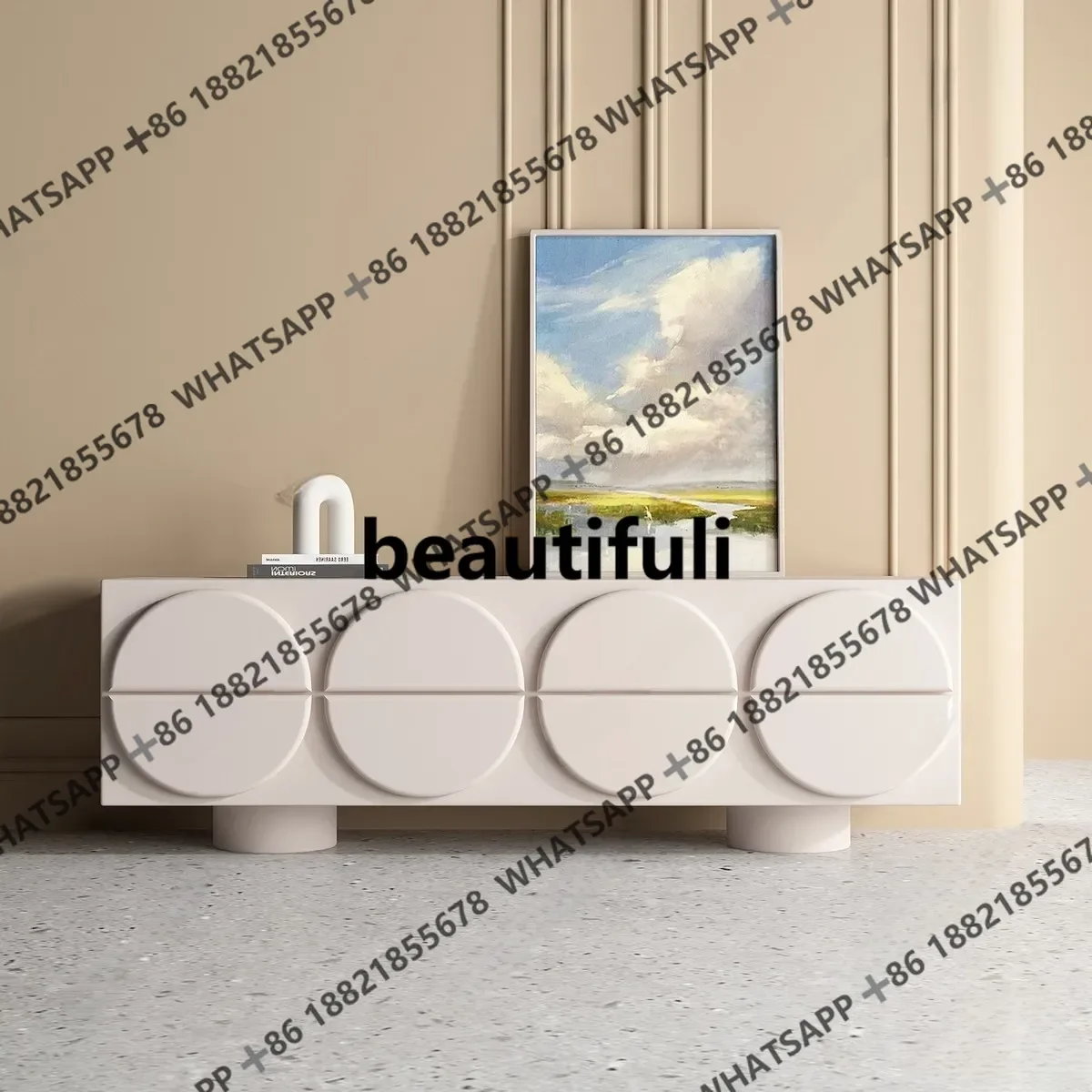 

Designer high-end paint entry porch cabinet eight bucket cabinet