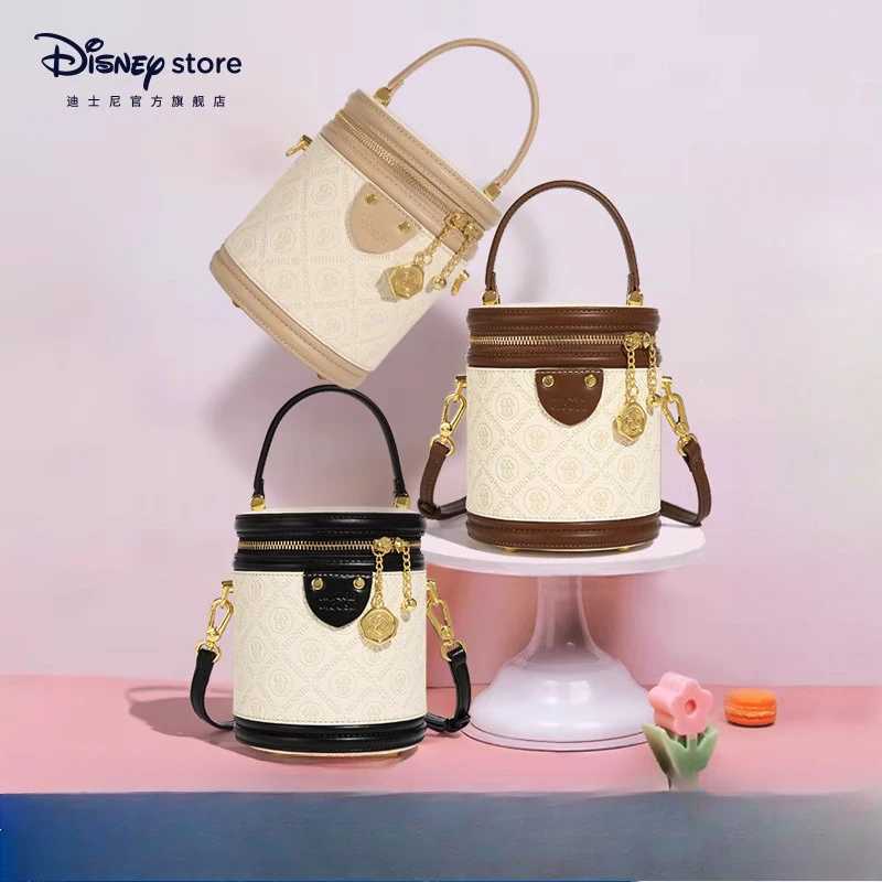 

Оригинальная официальная круглая сумка-мешок Disney в стиле ретро с Минни для женщин, весна-лето, сумка через плечо на одно плечо, дорожная сумка в подарок