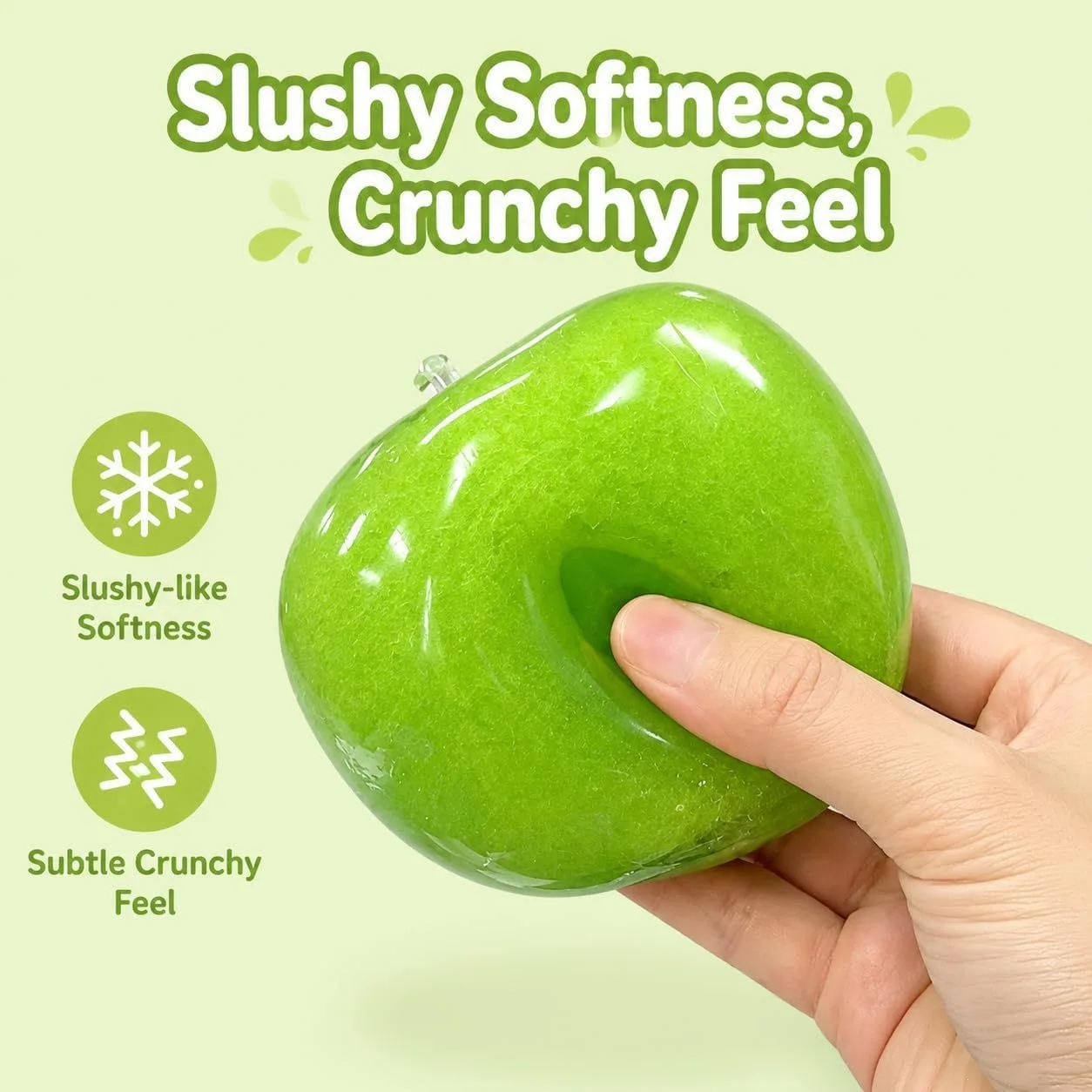 Green Apple Sand Ice Squeezing LeKe Shaping Coconut Oil Squeezing Ice Sand Sound Control Ball Suction and Stress Relief Toy