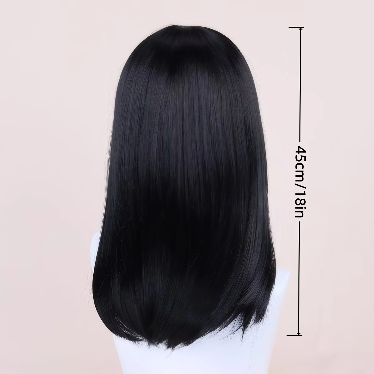 Cos Wig, Medium-Length Hair, Black Men's Synthetic Wig, Suitable for Daily Wear, Heat-Resistant Fiber, Role-Playing, Halloween