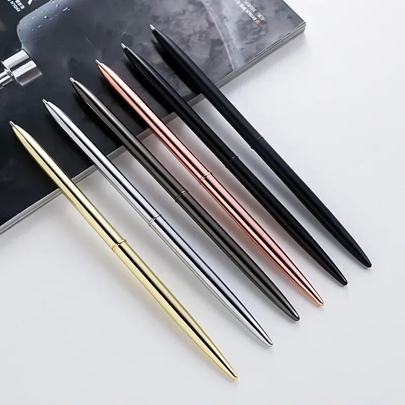 

30 шт. тонкая вращающаяся рекламная ручка для подписи, металлическая ручка для делового офиса, шариковая ручка с круглыми бусинами на масляной основе