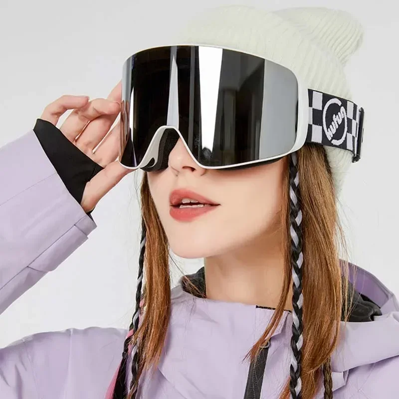 

2025 Winter Solid New Women Outdoor Snow Skiing Goggles Windproof Polycarbonate Sport Ski Eyewears Adult Cold Casual Ski Glasses