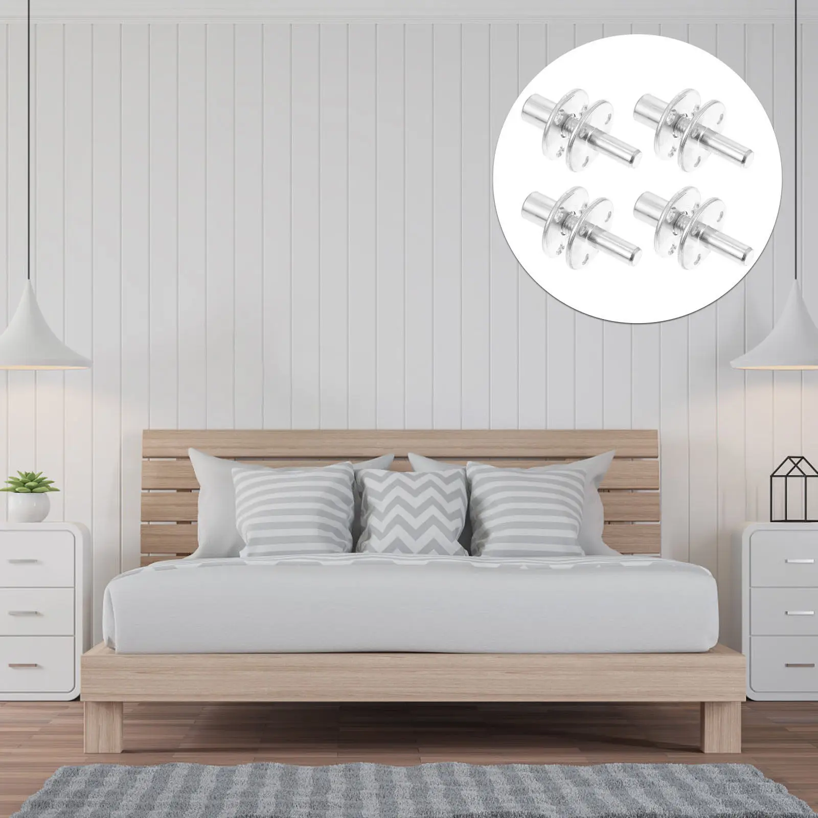 

5Sets Thicken Bedpost Connect Screw Kit Smooth Surface Sturdy Texture Wide Use Range Bed Column Connector Bedpost Parts