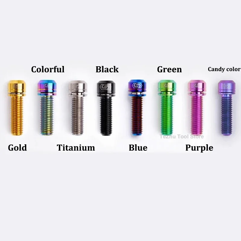 1 PC TITANIUM Bolt M6 x 10 12 14 17 19 25 30 35 40 55 มม.พลัมสกรูเครื่องซักผ้าสําหรับจักรยานเบรค