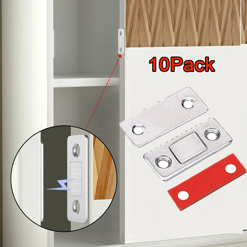 Magnetic Cabinet Catches Ultra Thin Door Strong Magnets Stopper Invisible Adhesive Drawer Magnet Lock for Kitchen Closet Closer
