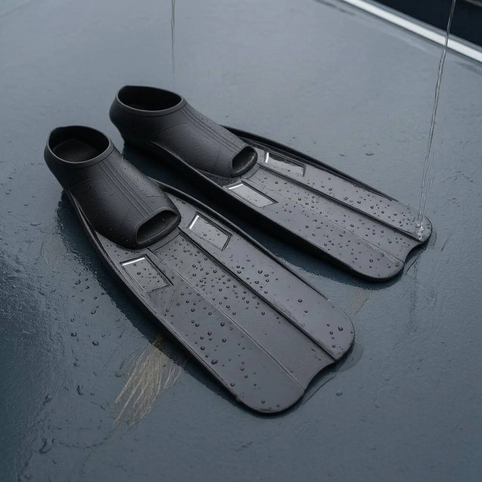 Fin Diving Blade - Long Blade Fins Comfortable Fit Black