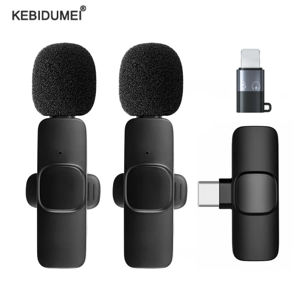 휴대용 무선 라발리에 마이크, 오디오 비디오 녹음, 소음 감소, 미니 마이크, 아이폰, 안드로이드, 라이브 방송, 게임용