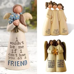 Figurine Celebrating Friendship Room Home Decor Resin Angel Statue Sister Friend Decoration Valentines Day Gift
