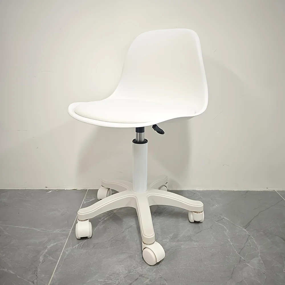 Roller Stool with 136.08 KG Weight Capacity: Round Swivel Chair with Backrest, 360° Rotation, Adjustable Height
