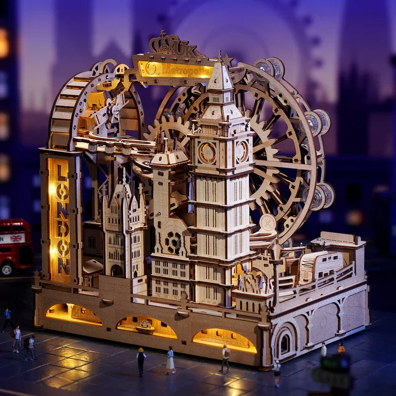 3D Wooden Marble Run Puzzle - London City Model Kit 2