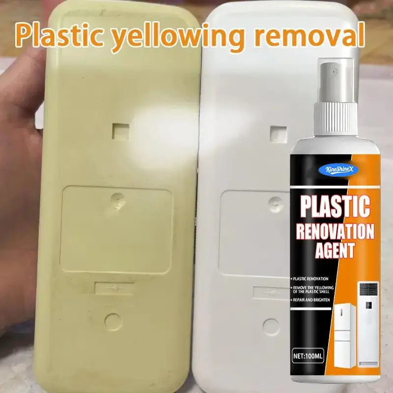 100ml Plastic Part Whitening Remover Effective Yellow Stain Cleaner Non-Corrosive for AC Bathroom Car Daily Maintenance