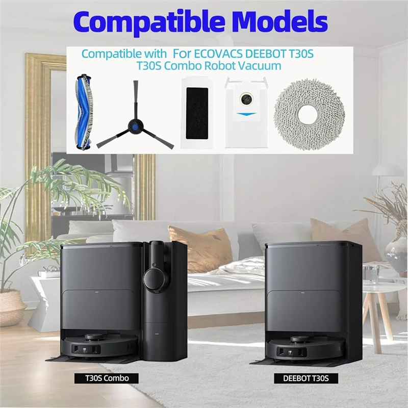

2025 Hot Style Replacement Parts Accessories Kit For ECOVACS DEEBOT T30S/ T30S Combo Robot Vacuum Cleaner Brush Filters