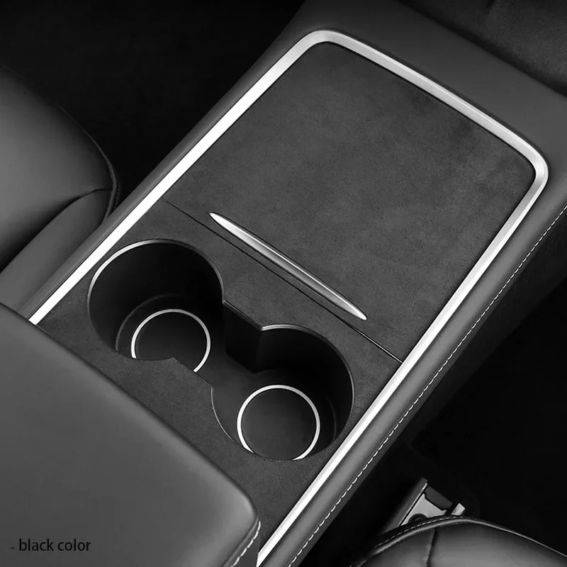 Suede Frabic Trims For Tesla Model 3/Y  2022 2021 Interior Decoration Central Console Patches Wrap Kit Decor Sticker