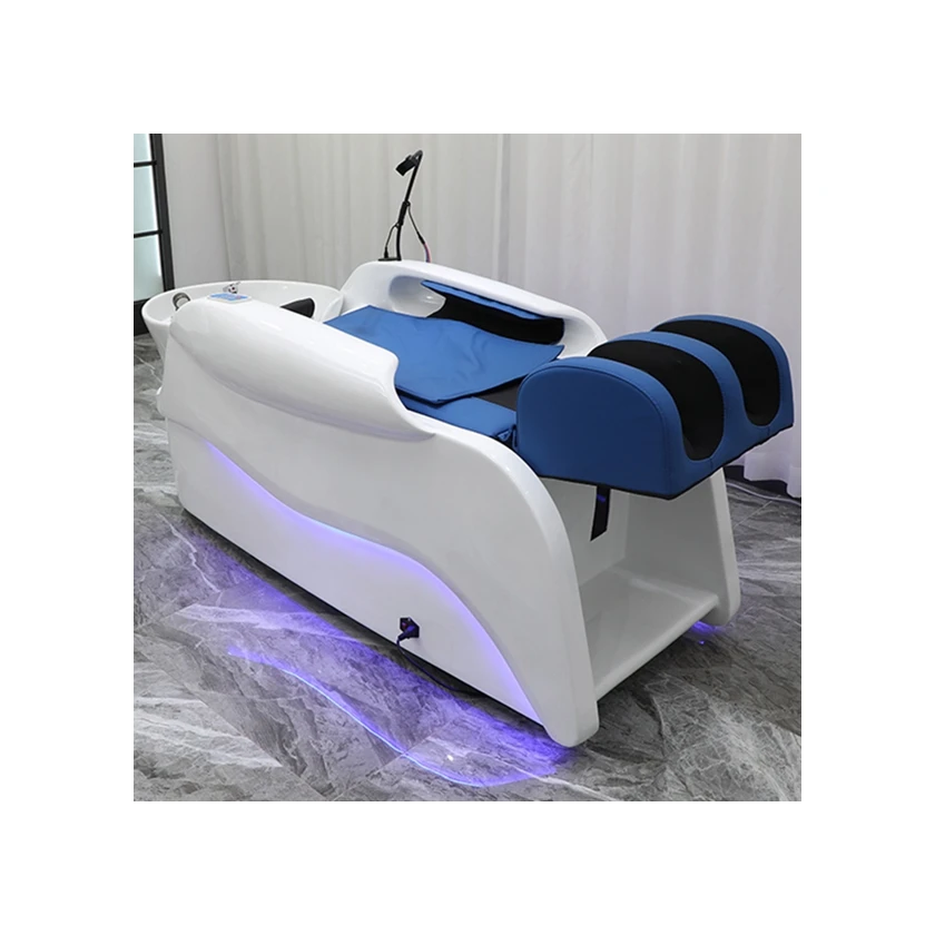 Popular New High-elastic Sponge Cushion Electric Adjustable Foot and Relaxing Shoulder Strap Massage Salon Shampoo Chair