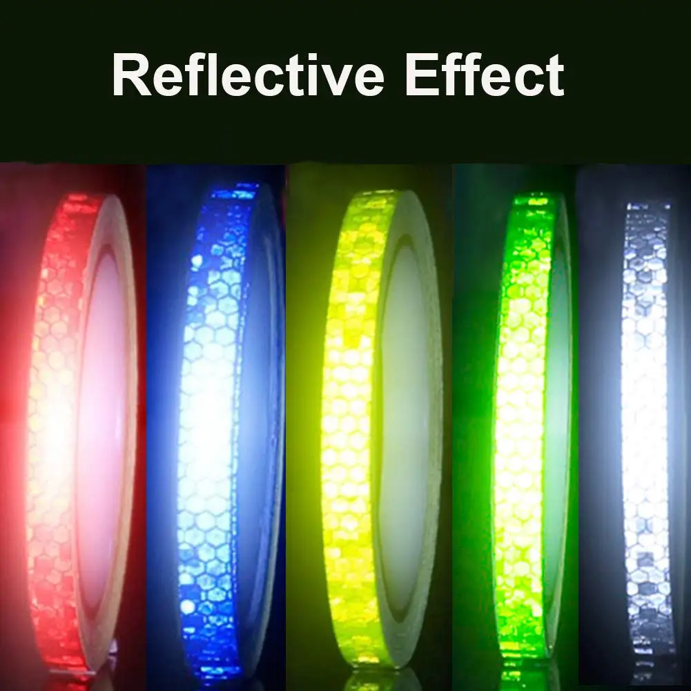 Reflective Tapes 5 Colors Night Safety Reflective Warning Stickers Adhesive Tape,Bicycle Rim Reflector Tape for Bike,Trailer