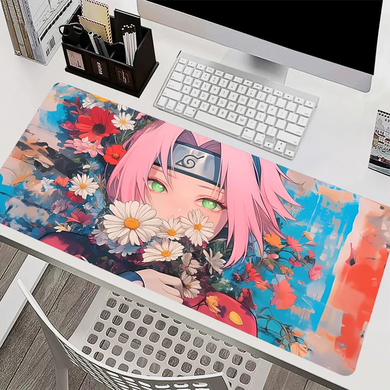 

Mousepad Laptop Mouse Pad Office PC Accessories Keyboard Pad Rubber Cup Mat Soft Naruto Sakura Haruno Mouse Mat Large Desk Mat