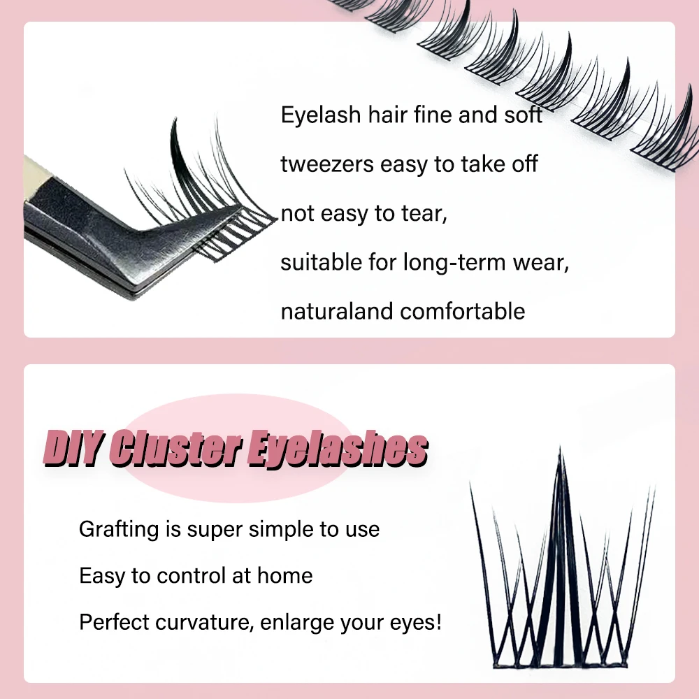 1 Box/100 Bündel Nerz-Kunstwimpern 3D Natürliche Russische Einzelwimpern Manga-Wimpernverlängerung Wimperncluster Make-up-Tool – Detail 5