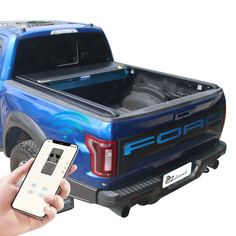 Cocok untuk penutup roller shutter pickup Raptor F150, penutup bagasi belakang truk pickup, modifikasi pintu bagasi elektrik, modifikasi mobil pa