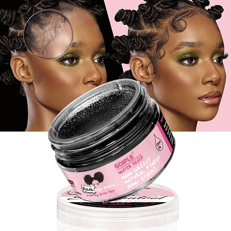 Edge Control Wax for Women Strong Hold Non-greasy Covering Gray Hair Edge Styling Gel for Black No Flaking Hairstyles Pomade