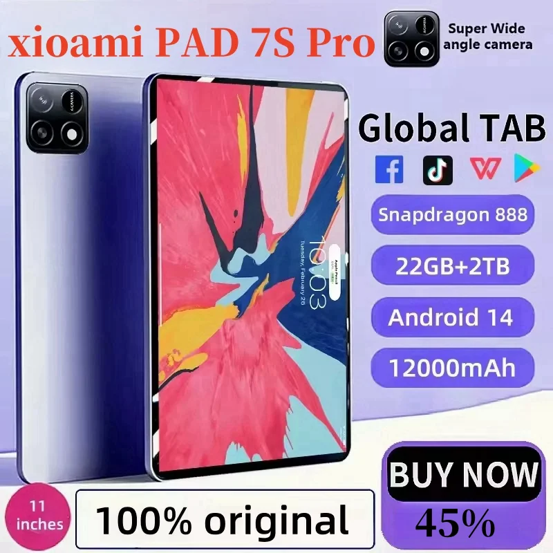 2025 Global Mi Pad 7S Pro 11 inch tablet Android 14  22GB 2TB Snapdragon 8 Gen2 4K HD 5G WIFI Bluetooth WPS 20000mAh tablets Tab