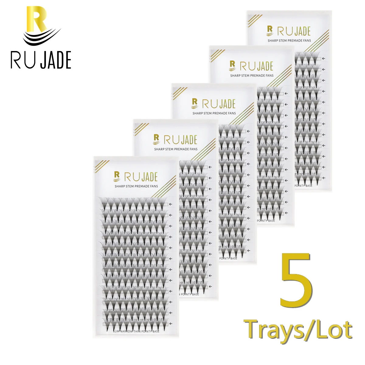

RUJADE 5 Trays/lot Pointy Base Premade Fans Lash 3/4/5/6/8/10/12/14/16D Pre-made Cashmere Russian Volume Eyelash Extensions Fans