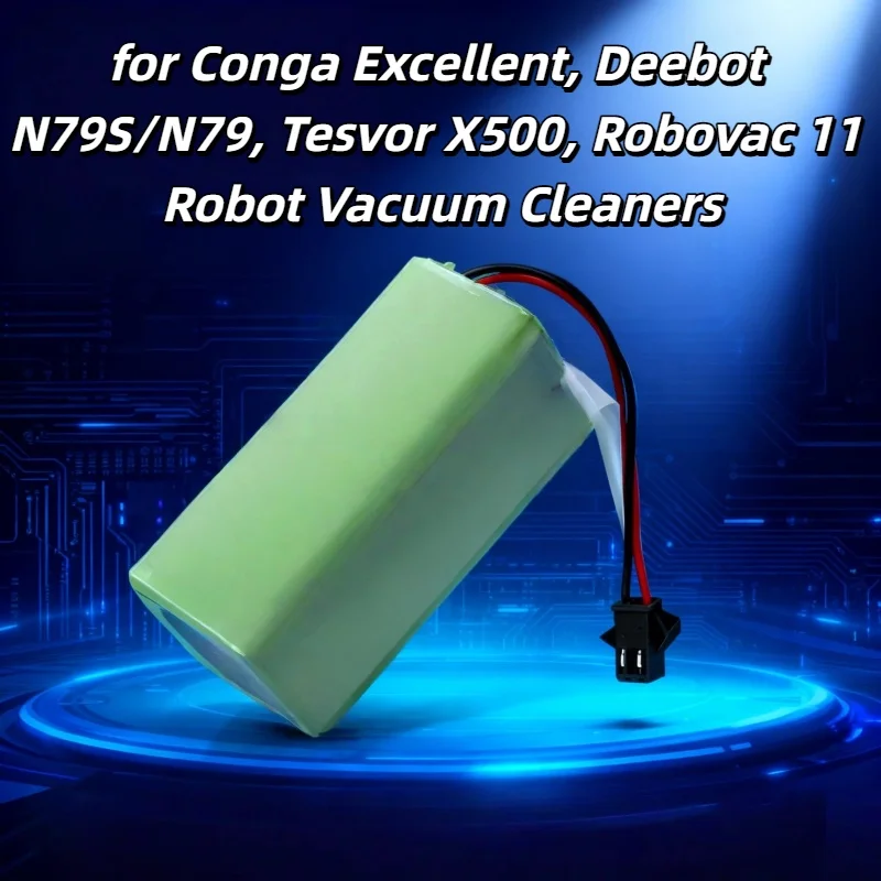 

14.4V 3000mAh Battery – Rechargeable Li-ion, for Conga Excellent, Deebot N79S/N79, Tesvor X500, Robovac 11, Reliable Spare Part