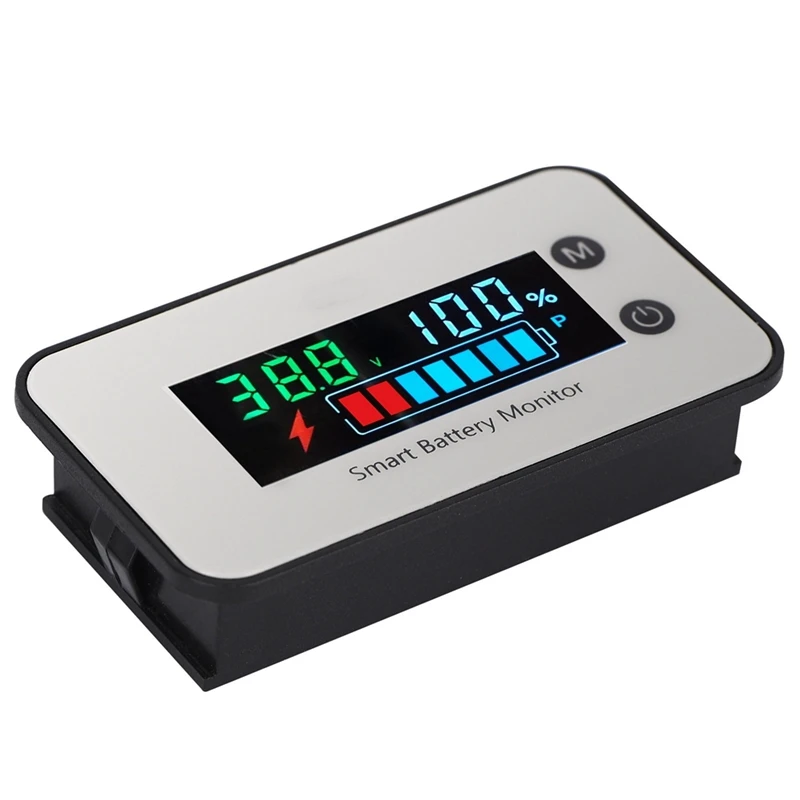 IPX7 Waterproof Battery Monitor 7-100V Battery Capacity Tester Meter With Buzzer Alarm Temperature