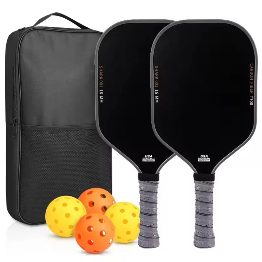 

Pickleball Paddle T700 Углеродное волокно Матовая поверхность 16 мм Улучшенное сладкое пятно, управление и мощность Противоскользящая ручка Совместимость USAPA
