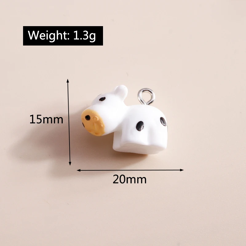 10 stücke Gemischte Niedlichen Tier Charms Hahn Milch Kuh Schwein Schildkröte Biene Ente Anhänger Für Schmuck Machen DIY Halskette Armband mithelfer – Detail 10