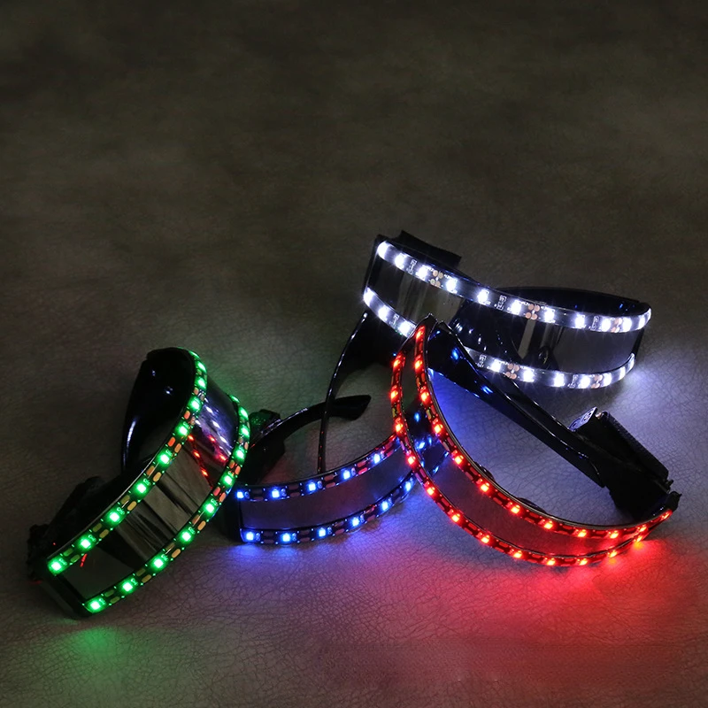 NEW LED Luminous Glasses with Bright LED Strip Light Material for Cosplay Party Bars Dances KTV Holiday Decor Performance Props