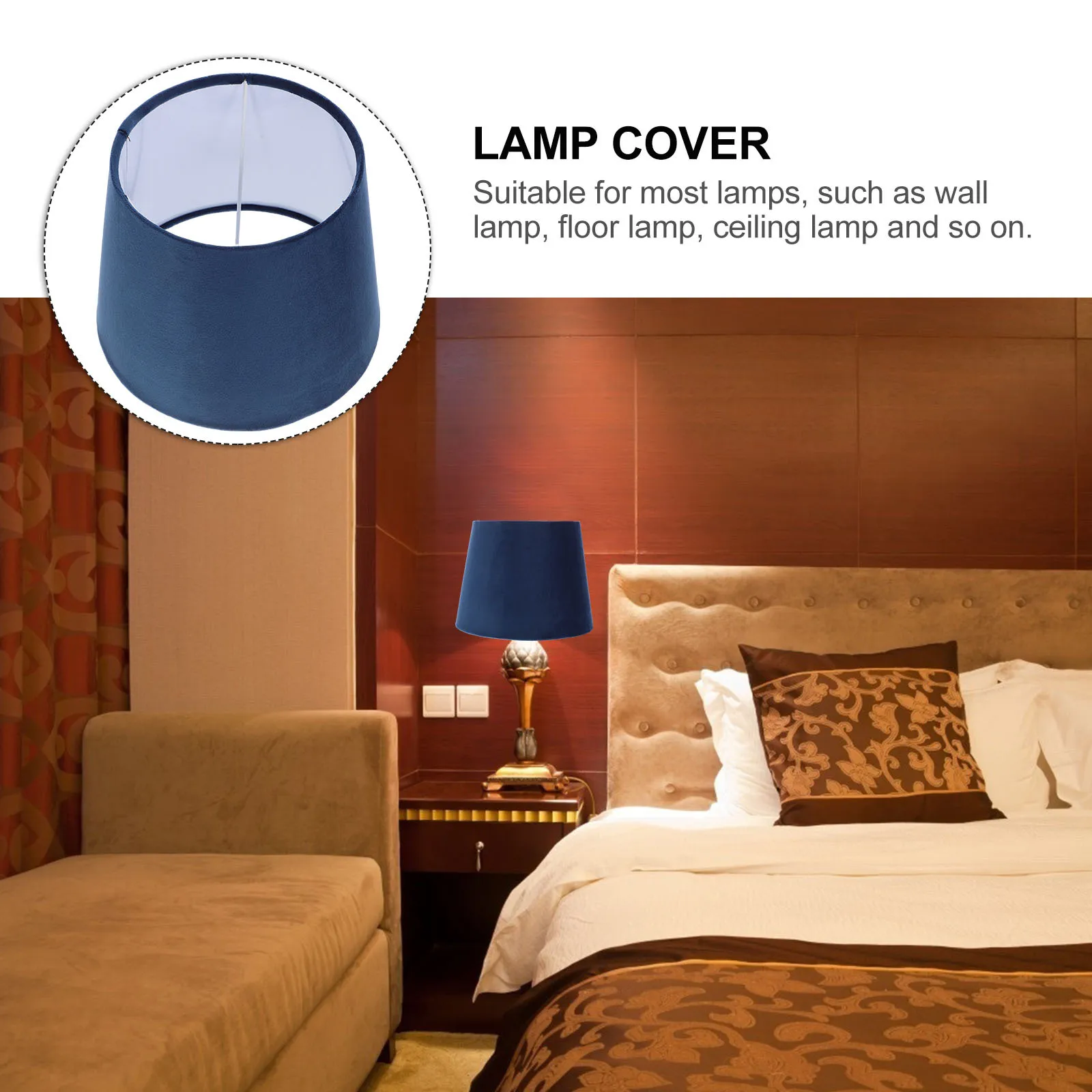 

Replacement Lampshade for Table Lamp Linen and Metal Design Dimmable Light Cover for Living Room Bedroom Office Hotel Use