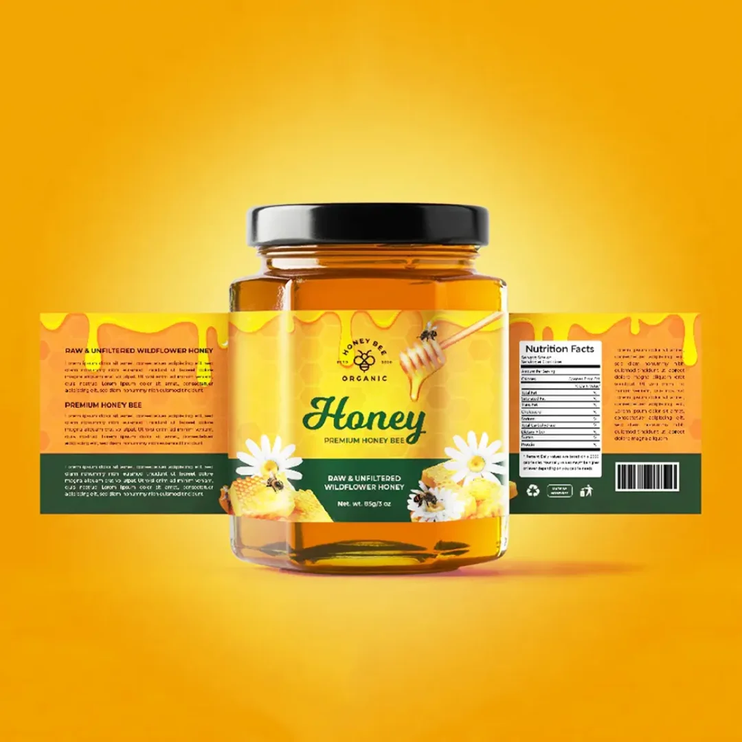 Custom Honey Jar Labels Waterproof Die-Cut Stickers Residue-Free Vinyl Self-Adhesive Paper Food Sealing Markings for Jars