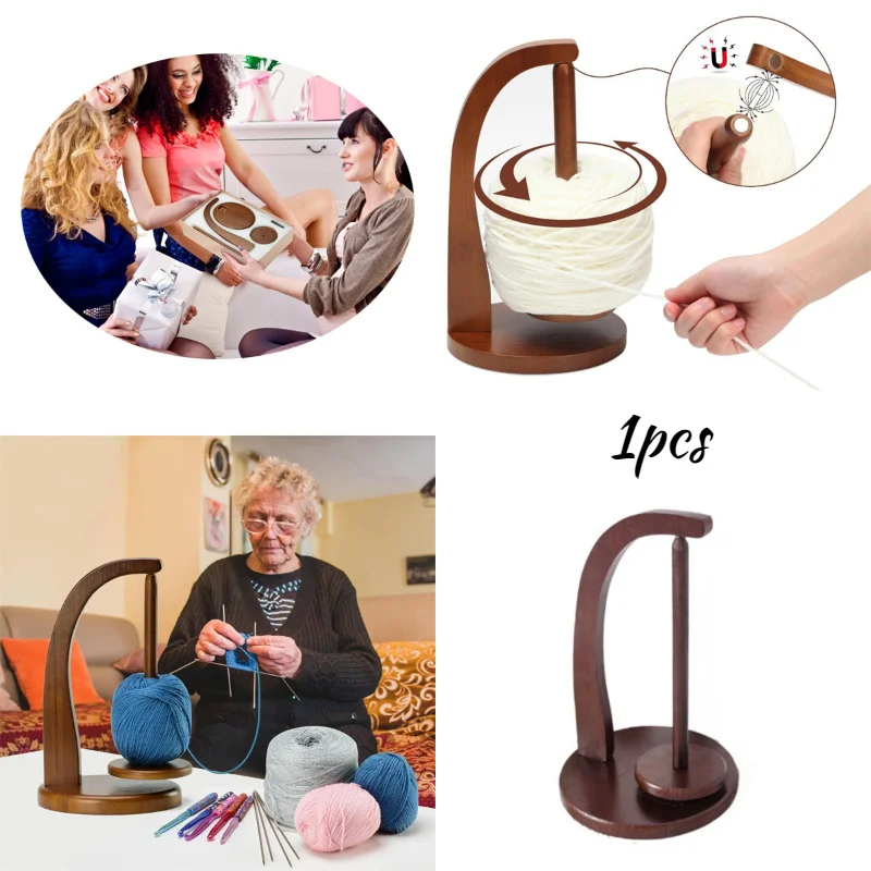 1pcs Rotation Yarn Holder Spinning Knitting Tools Crochet Yarn Holder Rotating Magnetic Thread Spool Wool Ball Winder Spinner