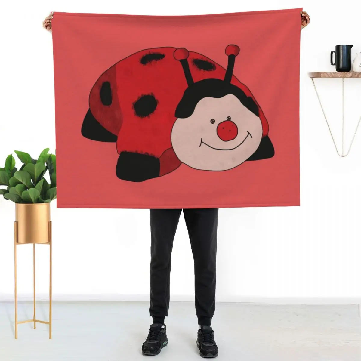 

Ladybug Pillow Pet Throw Blanket Color Fast Cozy Throw Blanket
