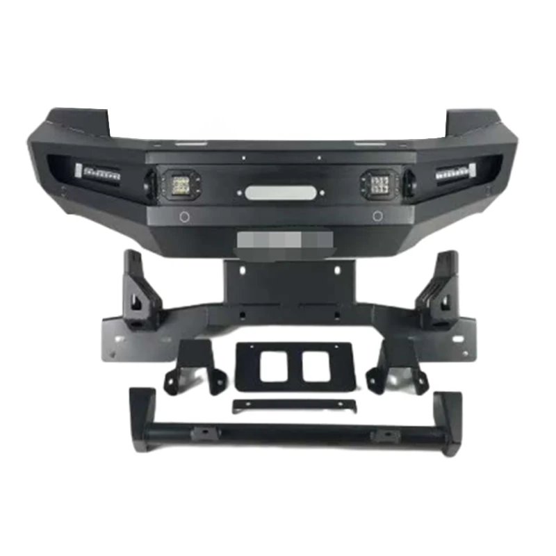 Pare-chocs avant UNITY noir en acier poli avec protection de pare-chocs à LED pour Everest 4x4, accessoires tout-terrain (à visser)