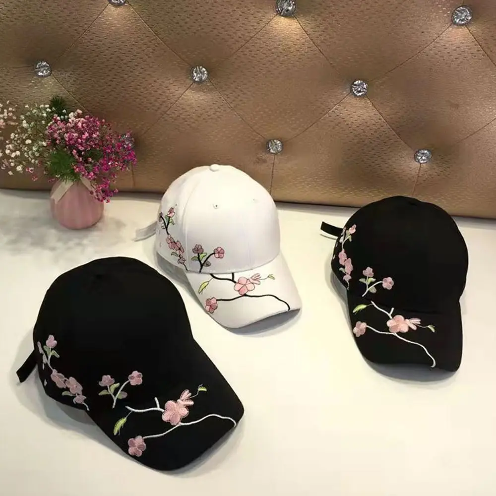 

Outdoor Adjustable Plum Flower Embroidery Sunshade Hat Baseball Caps Outing Cap Visors Hat