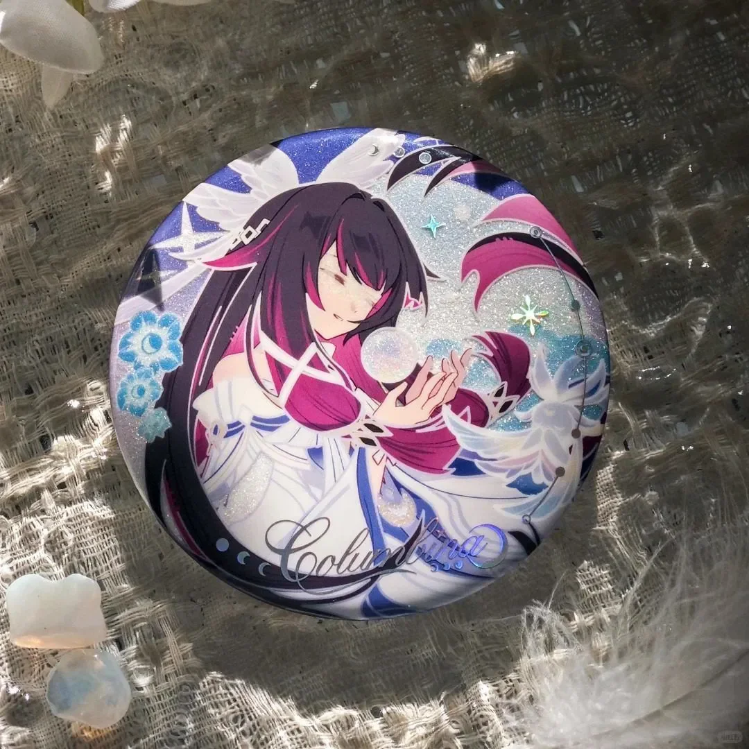Genshin Impact Columbina Cosplay Anime Cartoon metal bookmark tinplate badge brooch Accessories Anime Halloween Gift view 5