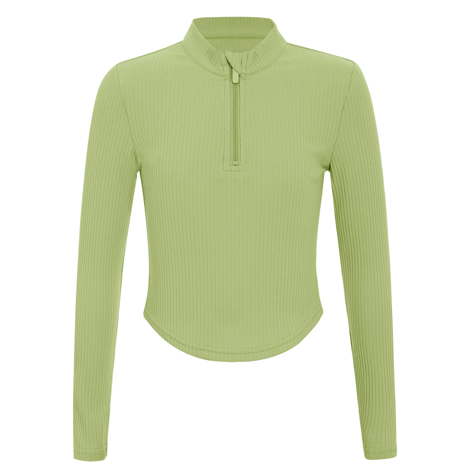 أطفال بنات مضلع الباليه القمم الوقوف طوق طويلة الأكمام الإبهام عادية بلون زمم البلوز القمم ملابس الرقص