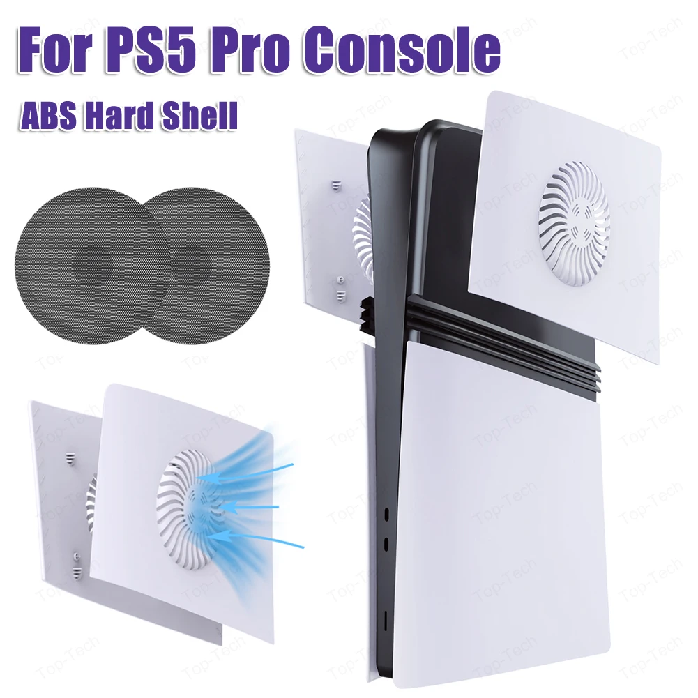 

FacePlate Console Cover for PS5 Pro Console ABS Hard Case Anti-Scratch Hard Shell Skin with Cooling Vent with Fan Dust Filter