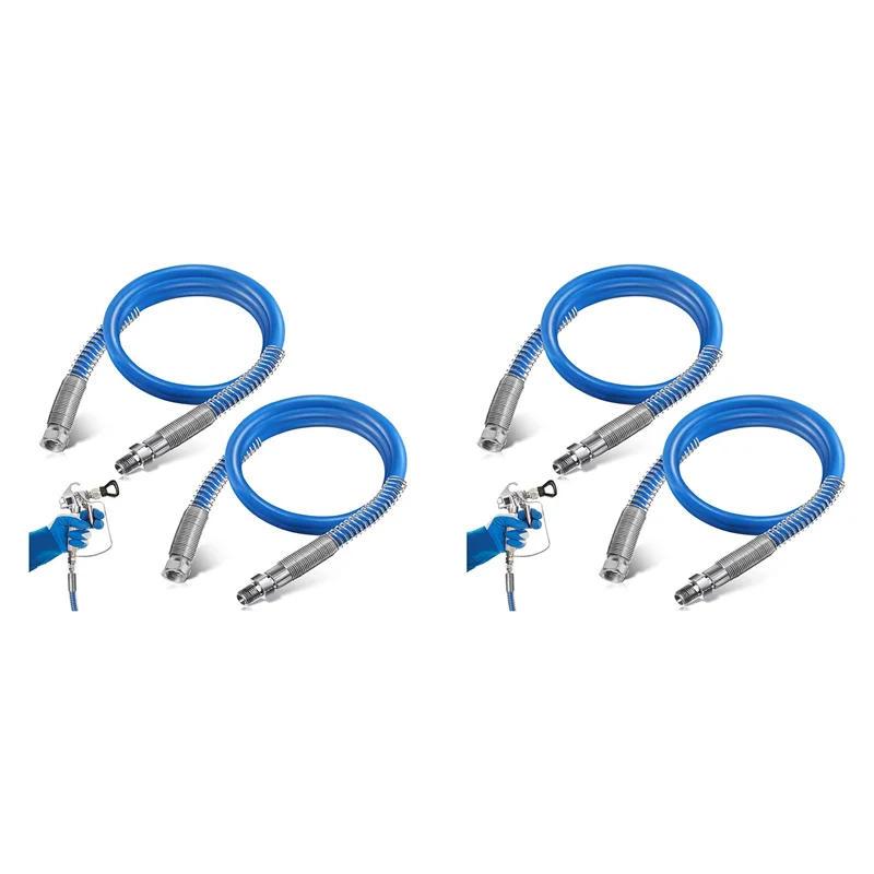 

A20F-4Ft Airless Paint Spray Extension Hose,3/16Inch Pressure Paint Spray Whip Hose,3000PSI Extended Wall Painting Tube 4PCS