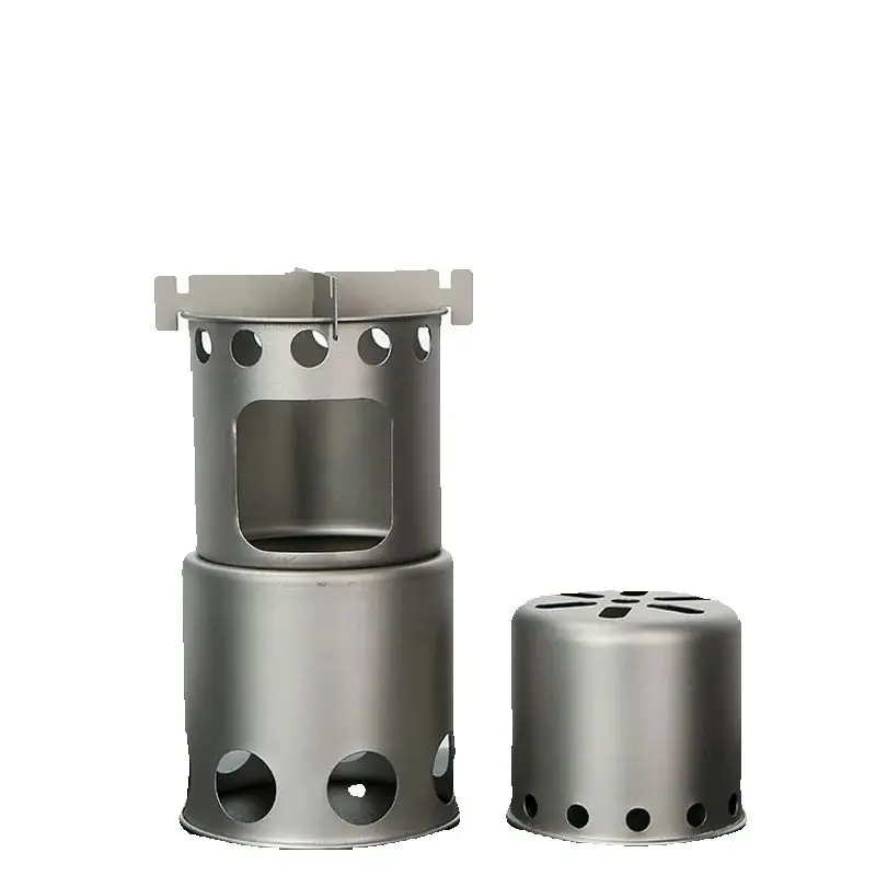 Camping Titanium Stove Ultralight Charcoal Burner Solid Spirit Stove