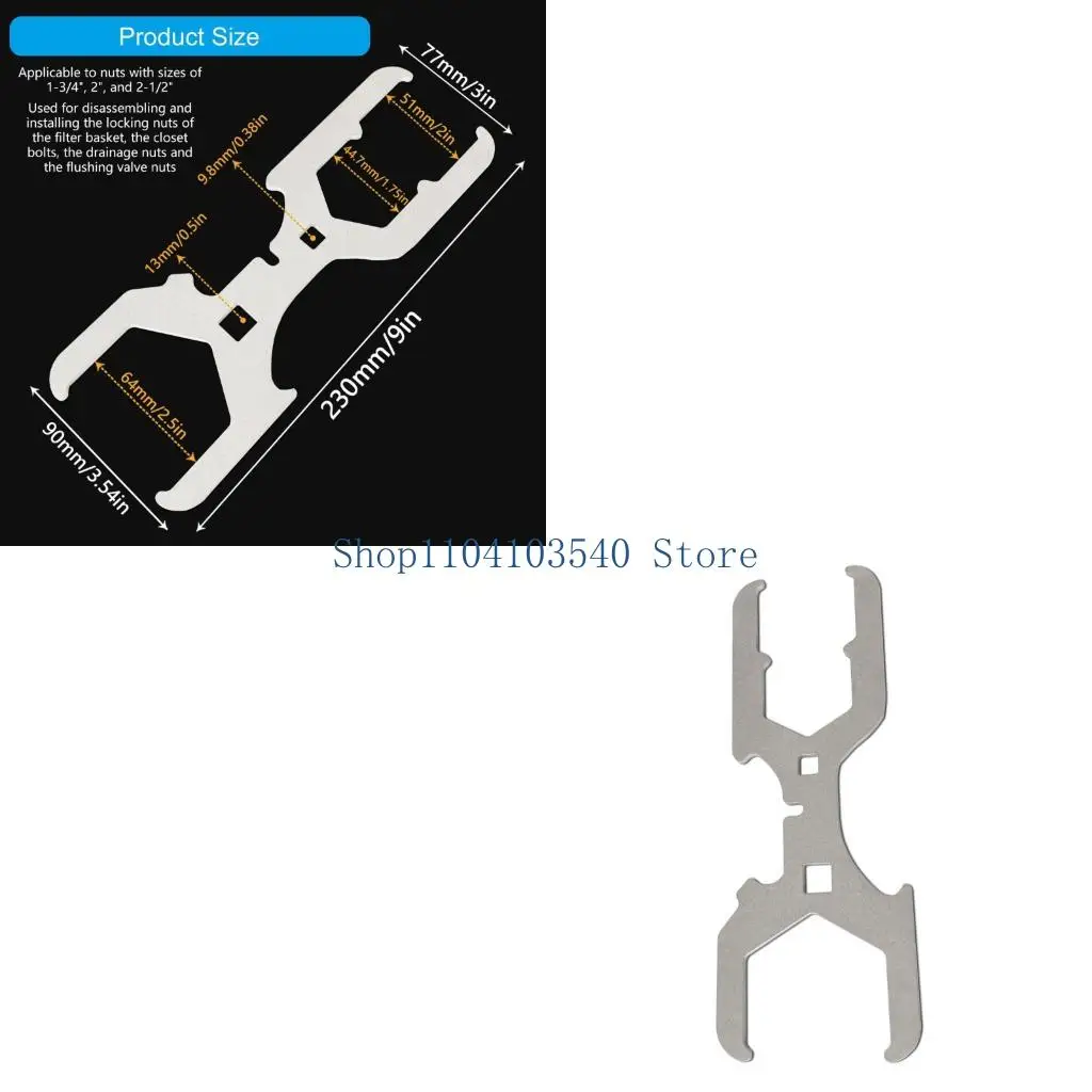 02DC Practical 2CR13 Steel Wrench For Tightening Drain Assembly Nut Under Countertops