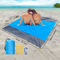 200x210cm Pocket Picnic Waterproof Beach Mat Sand Free Blanket Camping Outdoor Picknick Tent Folding Cover Bedding