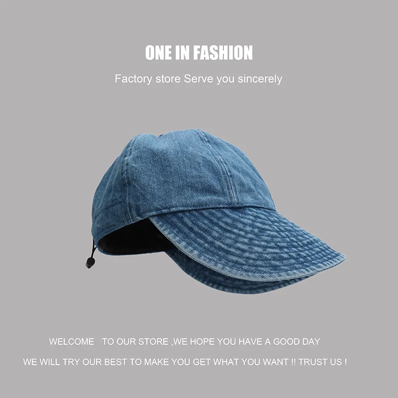 قبعة دلو نسائية من قماش الدنيم للصيف للحماية من الأشعة فوق البنفسجية بحافة واسعة لتغطية الوجه كبيرة الحجم كاجوال أنيقة