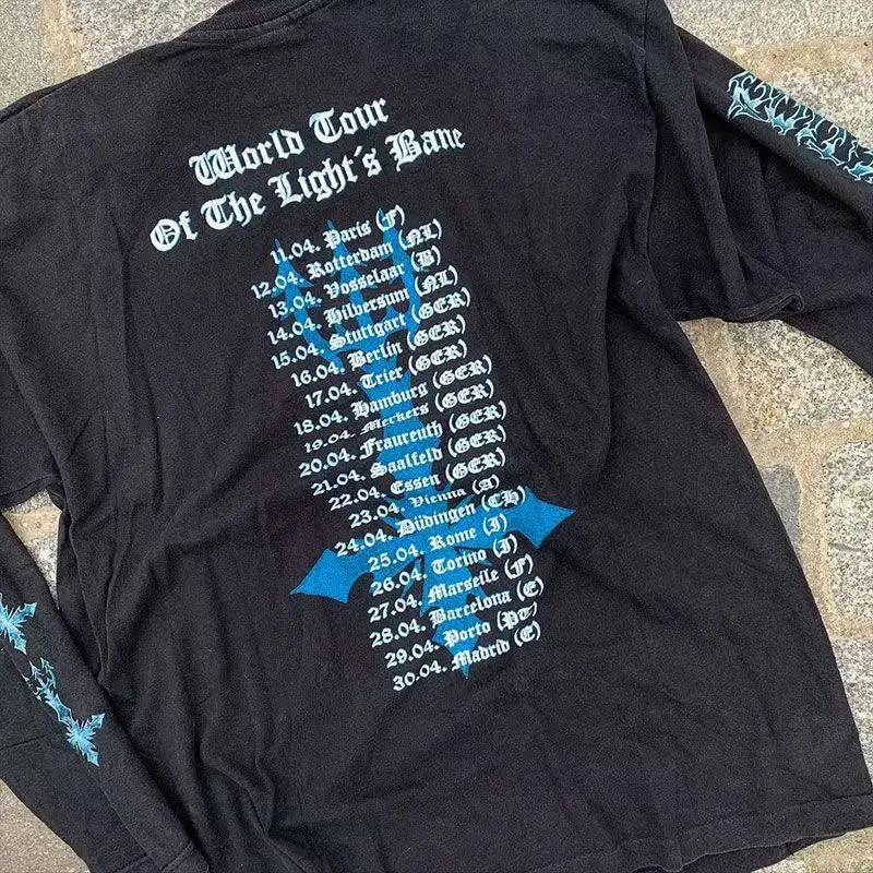 

Унисекс Y2K Harajuku, повседневный пуловер большого размера с длинными рукавами и буквенным принтом в стиле ретро, хип-хоп, готический хлопковый уличный пуловер, модный топ