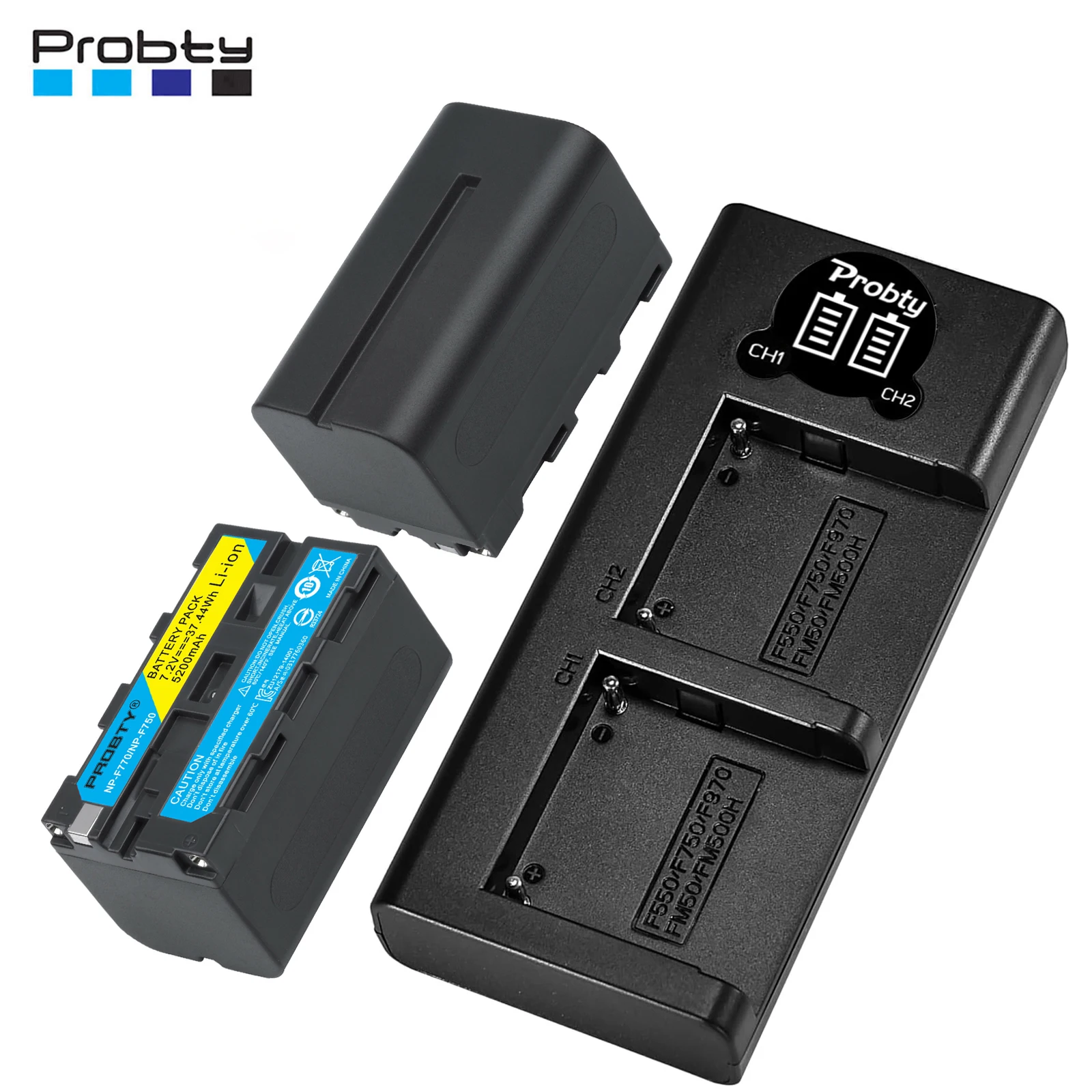 5200mAh NP-F770 NP-F750 NP F770 NP F750 NPF770 750 Batteries + LED USB Charger for Sony NP-F550 NP-F770 NP-F750 F960 F970