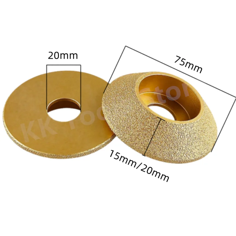 Imagem -06 - Peça 75*15 20 mm Brasagem Chanfro Diamante Borda Perfil Rebolo Eficiente Pedra de Mármore Borda Ângulo Moagem 1