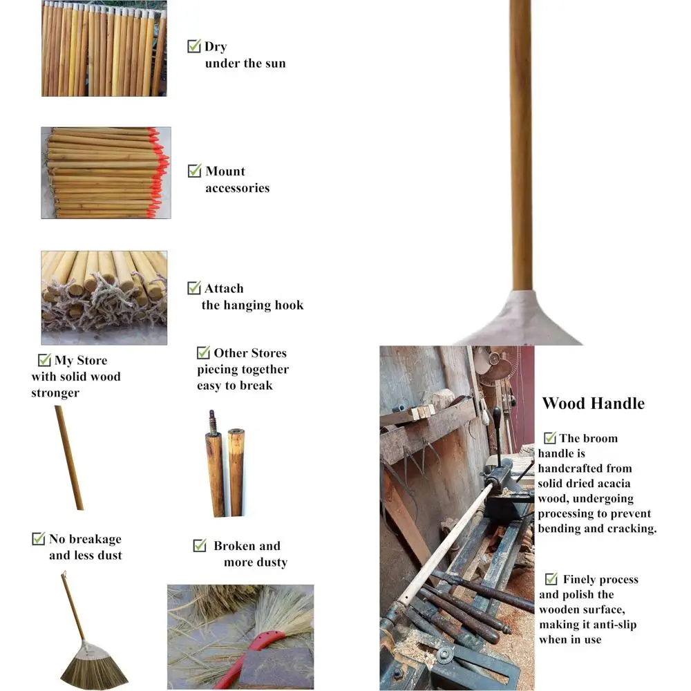 

Handcrafted Vietnamese Broom, Sturdy & Ideal for Home or Unique Wedding Present, 42 Length