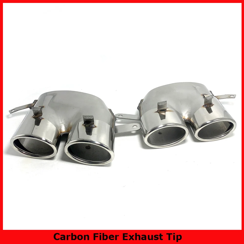 Car Accessories 1 Pair Exhaust Tip for Audi A6 A7 up to S6 S7 Exhaust Pipe 2016-2018 304 Stainless Steel Muffler Tip Nozzle