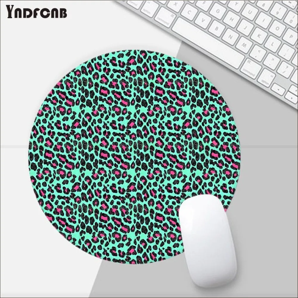 Leopard Print Mousepad Animation Round Big Promotion Table Mat Mousepad Computer Keyboard Pad Games Pad For PC Gamer Mousemat